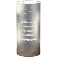 formano LED Dekolicht aus Glas mit Motiv und Spruch, LED fest integriert, Warmweiß