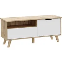 FORTE Lowboard Vankka TV-Bank, TV-Board (B/H/T 124,4/54,3/41,7 cm), TV-Teil, ca. 125 cm breit, viel Stauraum, Echtholzbeine