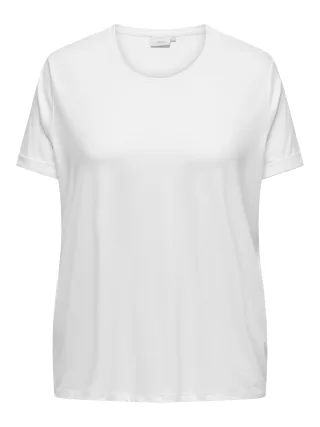 ONLY CARMAKOMA - CARMOSTER S/S FOLD UP TOP JRS NOOS White - Gr. - 48