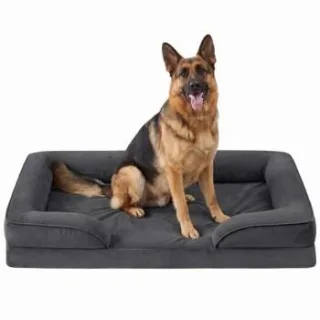 FEANDREA Orthopädisches Hundebett M-XXXL, abnehmbarer Bezug, erhöhte Ränder, rutschfest