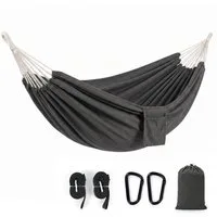 Sekey Hängematte mit Karabinern Tragetasche aus Baumwolle Doppelhängematte für Outdoor, bis 200 kg belastbar, für Garten, Balkon, Terrasse, Indoor und Camping