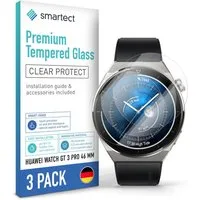 smartect Displayschutzglas 3X Schutzglas Panzerfolie Klar für Huawei Watch GT 3 Pro 46 mm für Huawei Watch GT 3 Pro 46 mm, Set, 3 Stück, 0.3 mm Ultra-klar, 9H Härte, Kratzfest, Stoßfest, Blasenfrei, Oleophob