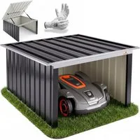 Gardebruk Mähroboter-Garage, Pultdach Metall 86x100x63cm 4x Erdanker Carport Garten Anthrazit