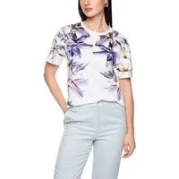 Marc Cain T-Shirt Serene Hues Premium Damenmode mit Lilienprint, locker geschnitten