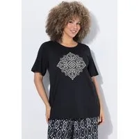 Ulla Popken T-Shirt T-Shirt Motivdruck A-Linie Rundhals Halbarm