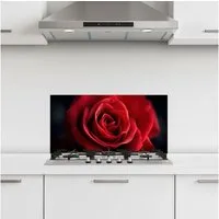 KitchenYeah Küchenrückwand selbstklebend (keine Folie) Rot - Rose - Romantisch, (1-tlg), Küchenrückwand, Spritzschutz, Kitchen, 60x30 cm