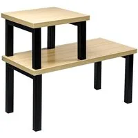 Coradoma Gewürzregal 2er Set Küchenregal Stapelbar Regal Organizer Küche Eckregal, 2-tlg., aus Metall und Holz