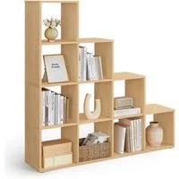 VASAGLE Bücherregal, mit 10 Fächern, Würfelregal, Stufenregal, 129,5 x 27 x 129,5 cm