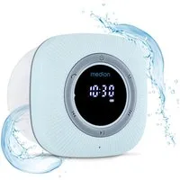 Medion® S66884 (MD 43884) Duschradio mit Bluetooth Radio (MW/UKW, 3 W, Saugnapf, LED-Display, IPX6 Wasserdicht, integrierter Akku, blau)