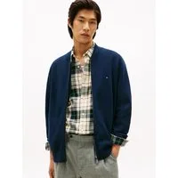 Tommy Hilfiger Cardigan FULL MILANO BASEBALL mit feiner Struktur, normale Passform