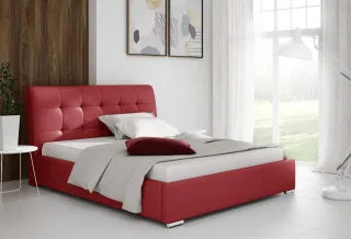 Polsterbett Doppelbett MATTIS Komplettset Kunstleder Soft ROT 160x200cm
