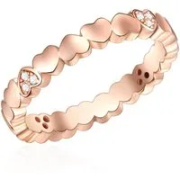 Lulu & Jane Silberring Herz roségold, Sterling Silber