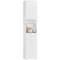Homfa Hochschrank Badezimmerschrank Badschrank schmal, Soft-Close-Funktion, 180cm hoch