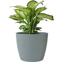 KONZEPT Blumentopf 5,2 l, gerillte Struktur 22 cm, Übertöpfe für Zimmerpflanzen, ideal für Wohnzimmer, Küche und Balkon