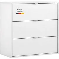 mokebo Sideboard Die Stilvolle (80x73x40cm, mit 3 Schubladen), Made in Germany, Nachttisch, Highboard, Anrichte, Sideboard in Weiß