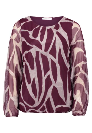 Betty & Co - Mesh-Shirt dark red/nature - Gr. - XL