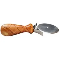 Olivenholz-erleben Pizzaschneider mit Griff aus Olivenholz, Gesamtlänge ca. 16,5 cm, antibakterielle Wirkung, leicht in der Hand