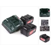 metabo Akku Basis Set 18V mit 2x Akku 5,2Ah + Ladegerät ASC 145 (685051000 Akkupacks