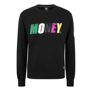 Money - Sweatshirt für Herren, Rundhalsausschnitt, Satin (Schwarz)