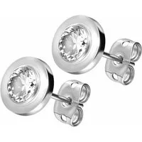 FILANGO Paar Ohrstecker Titan Ohrstecker DISC + KRISTALL (Ohrstecker, 1-tlg)