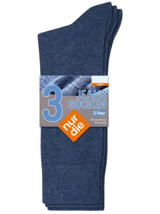 NUR DIE Herren Jeans Socken 3er Pack