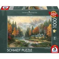 Schmidt Spiele Puzzle Thomas Kinkade Studios, Herbstabend am See, 1000 Puzzleteile, Made in Germany