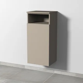 Sanipa 3way Mittelschrank mit 1 Tür und 1 offenem Fach, Sandgrau-Matt, SF13467 SF13467