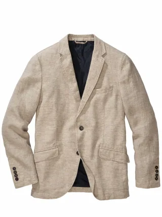 Mey & Edlich Herren Ibiza-Anzugsakko Beige Obermaterial: 100 % Leinen