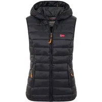 Geographical Norway Steppweste Damen Steppweste mit Kapuze sportlich Übergangs Weste Herbst Winter