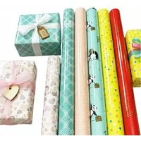 Levandeo® Dekoobjekt, Geschenkpapier Set 70x200cm 6 Rollen Geburtstag Rosa Bunt Konfetti