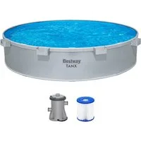 Bestway Pool Stahlwandpool Tanx mit Filterpumpe Ø305x61cm, ganzjährig aufstellbar