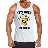 MoonWorks Tanktop It's Beer a clock - Lustiges Herren Tank-Top Shirt Bier Spruch-Motiv Moonworks® mit Print
