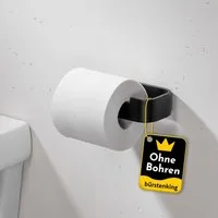 Bürstenking Toilettenpapierhalter ohne Bohren, Selbstklebender Klopapierhalter, WC-Rollenhalter, 3M-Kleber