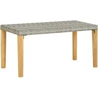 vidaXL Gartenbank Gartenbank 120 cm Grau Poly Rattan und Massivholz (1-St)