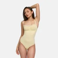 cfab Shaping-Body Bodysuit Sculpting Shapewear mit Lace-Baby Yellow-4XL (1-tlg)