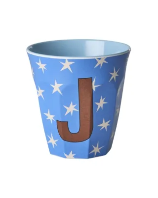 Rice Melamin Becher Buchstabe J/Stars/Blau 250ml