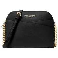 MICHAEL KORS Handtasche Michael Kors Jet Set Travel Dome Crossbody Leder Schwarz Umhängetasche