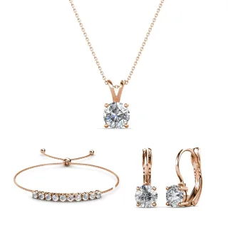 Mia Round Vernice Sets - Roségold und Kristall