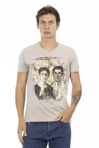 Trussardi Action Beiges Baumwoll-Herren T-Shirt