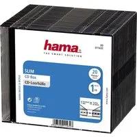 Hama CD-Hülle CD-Slim-Box, 20er-Pack, Schwarz, Vorratspack Leerhülle