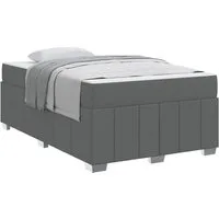 vidaXL Bett Bettrahmen mit Matratze Dunkelgrau 120 x 200 cm Stoff (1-tlg)