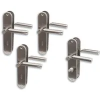Alpertec Türbeschlag Renovierungsgarnitur für 3 Zimmertüren BB und 1 WC (Set, 4 St., Spar-Set), Edelstahl satiniert / poliert
