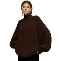 Worldclassca Strickpullover WORLDCLASSCA Damen Oversize Strickpulllover Steh Kragen Fashion Pulli Neue Kollektion - Stilvolle und gemütliche Strickmode für Damen