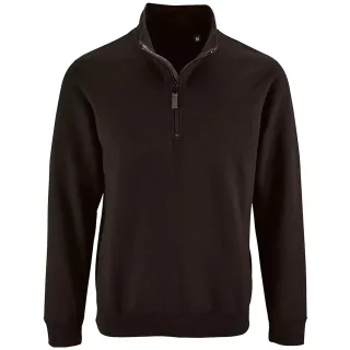 SOLS Herren Stan Kontrast Zip Neck Sweatshirt (Schwarz)