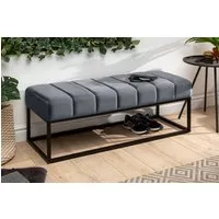 riess-ambiente Sitzbank PETIT BEAUTÉ 110cm silbergrau / schwarz (Einzelartikel, 1-St), Flur · Samt · Metall · Schlafzimmer · Design