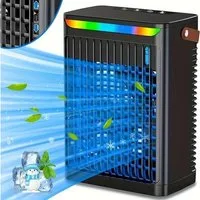 MOPUEA Ventilatorkombigerät Ventilatorkombigerät Tragbarer Luftkühler Klimaanlage Luftbefeuchter, 680ml Tank leise 5 Stufen 75° Oszillation USB Betrieb