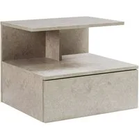 en.casa Wandboard, »Amberg« Nachttisch hängend 40x35x31 cm Betonoptik, hell