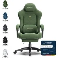 Dowinx Gaming-Stuhl Atmungsaktiver und Ergonomischer Bürostuhl aus Mikrofaser-Velours (Packung), Weiches Sitzgefühl, Verstellbarer Schreibtischstuhl mit Fußstütze