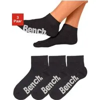 Bench. Kurzsocken Damen Herren Socken Kurzschaft mit Komfortbund (Packung, 3-Paar, Quarter Socken Gr. 35-38 bis 43-46) mit bequemen Rippbündchen