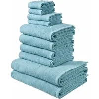 OTTO home Handtuch Set Inga, Duschtücher, Handtücher, Gästetücher, Seiftücher, Walkfrottier (10-St), Handtücher mit feiner Bordüre, 100% Baumwolle, einfarbig, weich